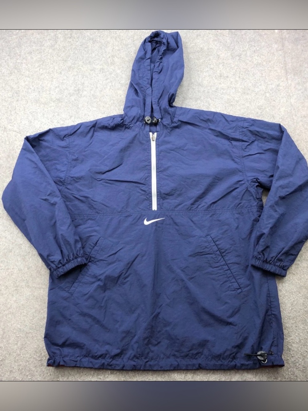 Reversible Nike Navy/RedWindbreaker Pullover Jacket with Hood